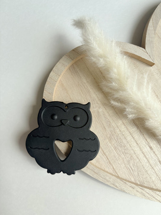 BLACK OWL SILICONE TEETHER