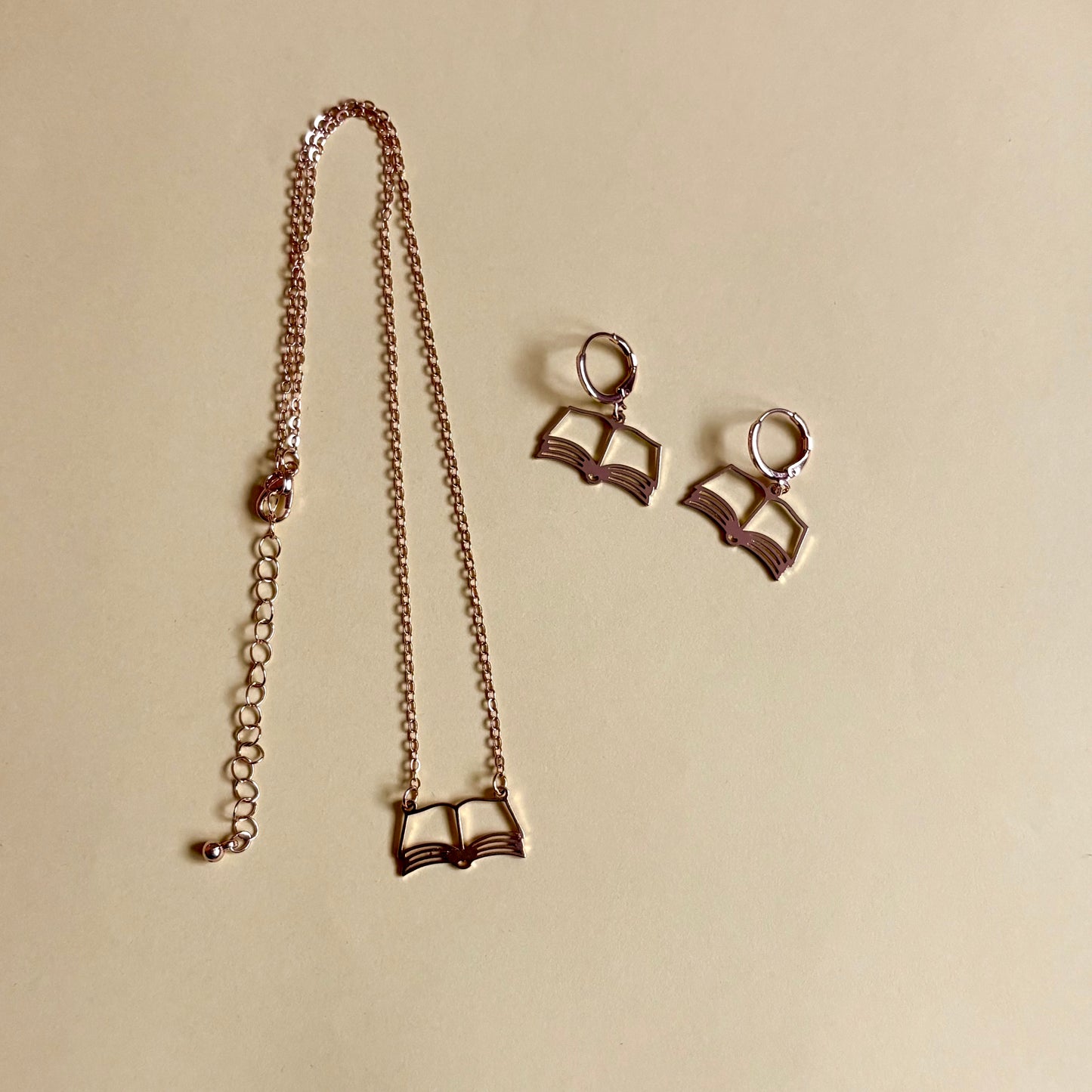 BOOK EARRINGS + NECKLACES