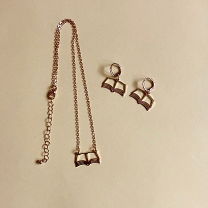 BOOK EARRINGS + NECKLACES