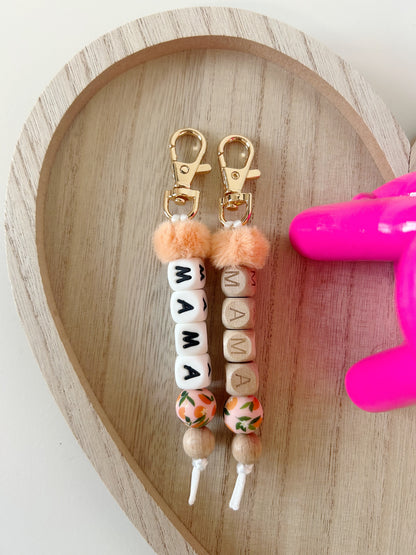 PEACHY MAMA KEYCHAIN