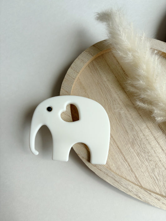 WHITE ELEPHANT SILICONE TEETHER